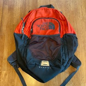 Orange North Face “Wasatch” Unisex Backpack